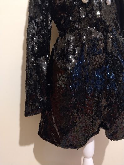 Black Sequin Pocket Playsuit new with tags