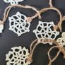 Handmade Crochet Christmas Tree Decorations, Set of 11 Snowflakes Rustic Boho Image 4