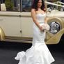 ivory satin wedding dress Image 3