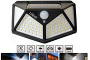 100 LED Solar Light Outdoor Solar Wall Lamp PIR Motion Sensor Lamp Waterproof Solar Light For Garden Patio Shed Garage Wall Side BackDecoration Street