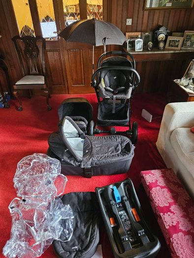Joie travel system with pram, car seat and pushchair