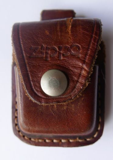 Zippo wind proof lighter with original brown leather case