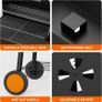 GRILL 23 Inch Charcoal BBQ 469 Sq In, Pentagonal Barbecue Grill with Viewing Window Furnace Coverand Thickened Chrome-plated Grill, Suit for Garden, Shed, Patio Image 9