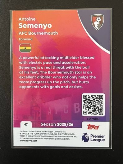 topps premier league 2026 - PARALLEL - SEMENYO