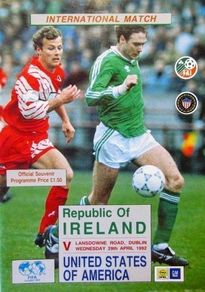 Very Rare 1992 Republic of Ireland v United States of America USA International Programme