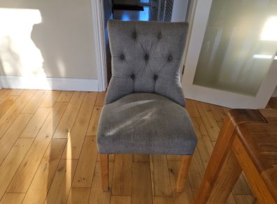 2 upholstered dining chairs - grey