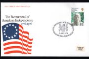 1976 Great Britain Illustrated Cover celebrating The Bicentennial of American Independence 1776-1976 tying 11p commemorative stamp