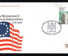1976 Great Britain Illustrated Cover celebrating The Bicentennial of American Independence 1776-1976 tying 11p commemorative stamp