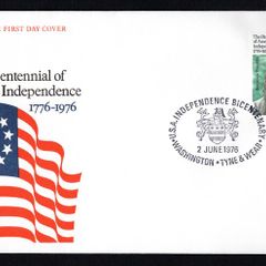 1976 Great Britain Illustrated Cover celebrating The Bicentennial of American Independence 1776-1976 tying 11p commemorative stamp