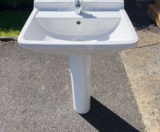 basin, pedestal and taps