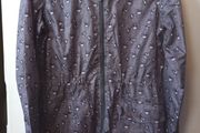 SALE! Grey Floral Hooded Rain Jacket size S