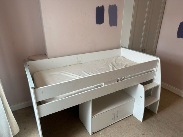 Kids Mid-Sleeper Cabin Bed with Built-In Storage FREE