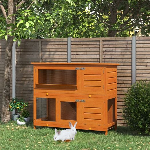 48 Inch Large Wooden Pet Rabbit Hutch And Run Hutches Cage Guinea Pig ...