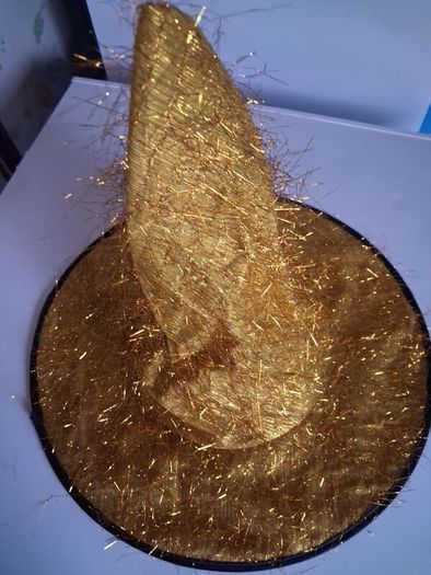 Kids - Gold Tinsel Witches Shimmering Hat