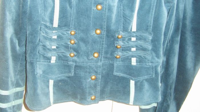 turquoise blue velvet jacket and trousers size 16