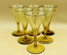 Very rare Regency period Champagne Flutes Glasses (Crystal)