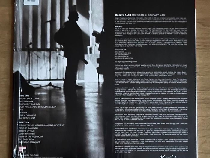 Johnny Cash American Recordings III Solitary Man vinyl