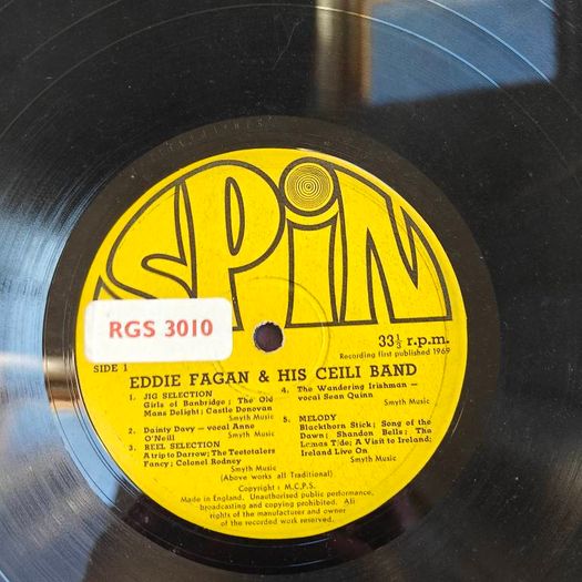 Eddie Fagan and his Ceili Band LP on Spin (1969) Irish Folk Trad