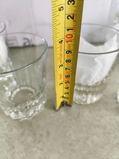 Multi-Purpose Crystal Beverage Tumbler Drinking Glass Set of 4 each 2 matching not stamped..
