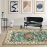 Washable Rugs Small Non Slip Area Rugs for Bedroom Vintage Boho Rug Soft Short Pile Rug Machine Washable Rugs Living Room Indoor Entry Floor Rug Non Shedding Dense 60x110CM Rugs Blue Image 2