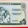 Jamaica  2 Dollars  1948 - 1973    scarce )Pick 58a.  UNC Commemorative Issue. Image 2