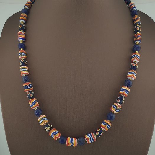 Antique Venetian African Style Mix Glass Necklace