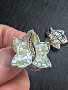 earrings leaf silver