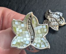 earrings leaf silver
