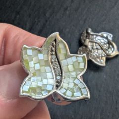 earrings leaf silver