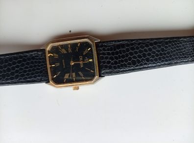 Vintage 1980s Dilma Quartz Dress Watch. Classic Geometric Tank Style