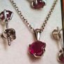 Sterling Silver Natural Ruby 4 piece Jewellery set Image 3