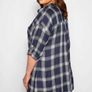 Yours Navy&Silver metallic check drop shoulder shirt tunic size UK18 EU46 Postage included Image 2