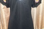 Zara Collection black embroidered midi dress size L UK12 EU40 Postage included