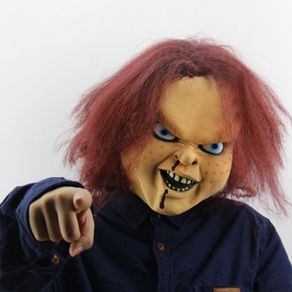 Chucky Childs Play Mask Full Head With Hair Scary Halloween Fancy Cosplay Party