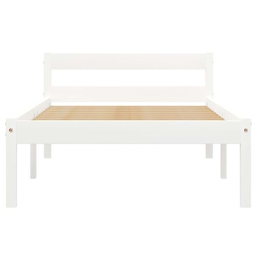 Bed Frame White Solid Pine Wood 90x200 cm