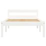 Bed Frame White Solid Pine Wood 90x200 cm Image 4