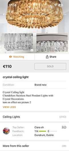 Crystal ceiling light