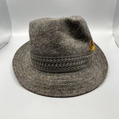 Failsworth Trilby Keswick Hat Vintage Wool Hat with Feather - 100% Wool - 59cm