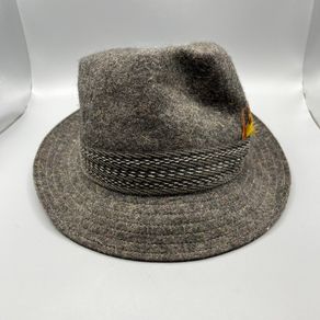 Failsworth Trilby Keswick Hat Vintage Wool Hat with Feather - 100% Wool - 59cm