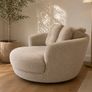 Modern Swivel Accent Chair |  Textured Fabric Image 2
