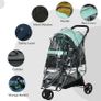 Foldable Pet Stroller w/ Rain Cover, for XS Dogs, S Dogs - Green Image 5