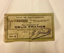 French WW1 Emergency Bank Notes September 1915