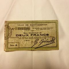 French WW1 Emergency Bank Notes September 1915
