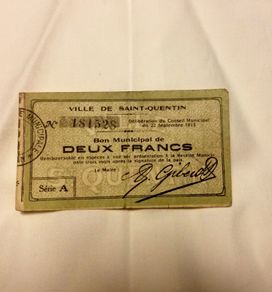 French WW1 Emergency Bank Notes September 1915