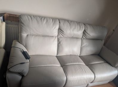 Leather Nerano 3 Seater Fixed sofa - Cashmere colour