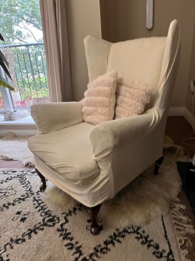 Charcoal Wingback Arm Chair
