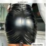 Ruched PU Bodycon Skirt black size M Image 3