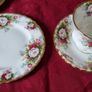 Rare And Hard To Find 23 Piece Royal Albert Celebration Bone China Gold Gilt Tea Set With Pedestal Cake Stand and Tea / Coffee Pot For 6 Person Setting Made In England Image 9