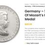 Silver 1931 Wolfgang Amadeus Mozart medal Image 5