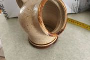 Irish stoneware pottery, salt cellar storage jar signed SJ.